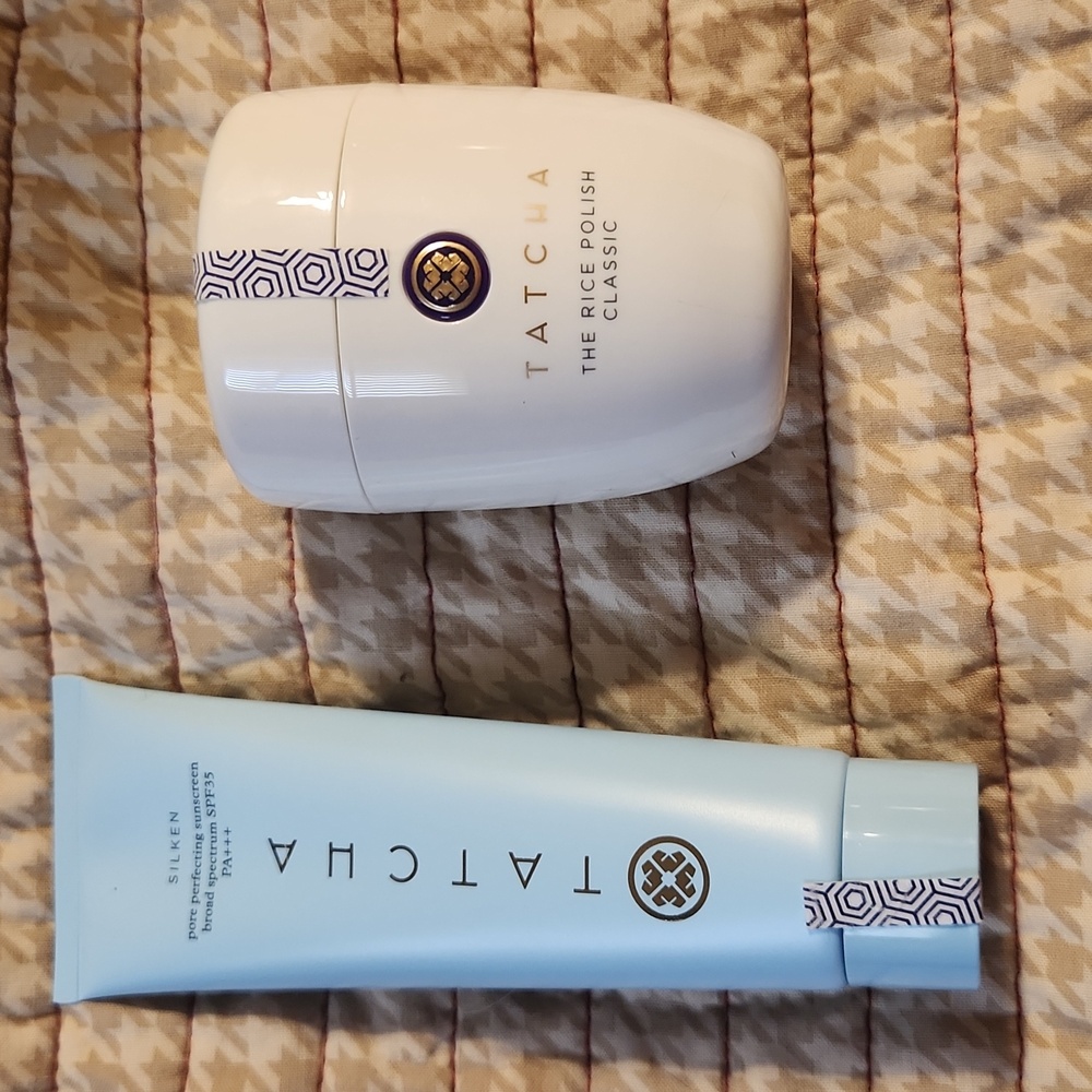 Tatcha Blue Sunscreen and White Rice Polish Set